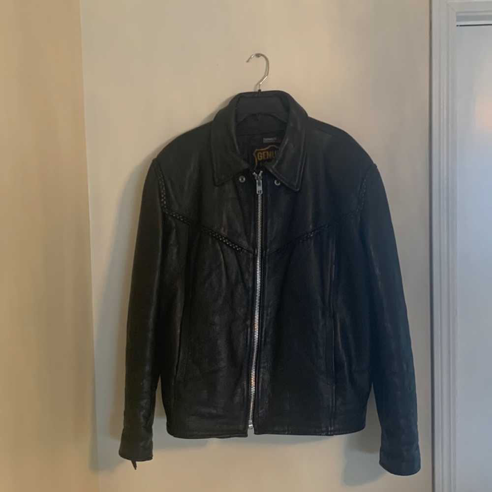 Genuine leather Womens thinsulate zipper closure collared riding jacket